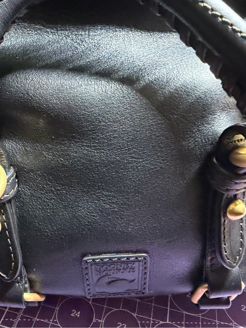 Dooney & Bourke Nano Black Satchel with Gold Hardware - Picture 5 of 9